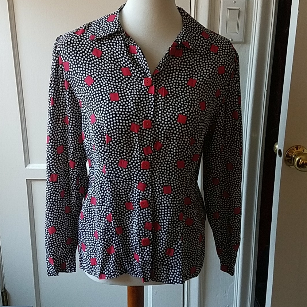 VTG St. Michael 80's blouse with square buttons